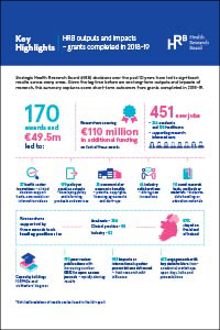 Outputs, outcomes, and emerging impacts: Results from HRB-funded awards that completed in 2018–19